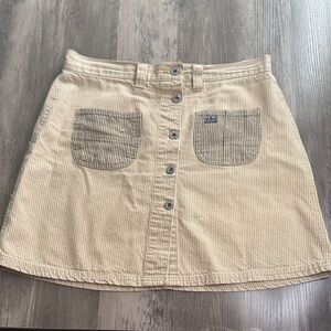 Y2K Grunge Button-Front Stripped Mini Skirt